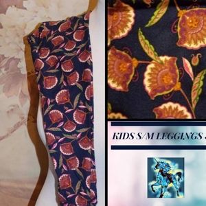 LuLaRoe kids leggings, s/m, blue & orange never worn